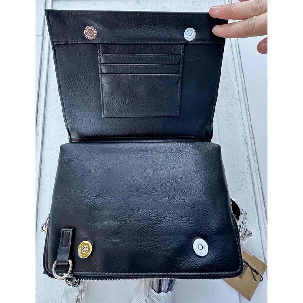 Steve Madden BGreer Multi-Section Crossbody Wallet Handbag Purse Black NWT - Picture 5 of 14